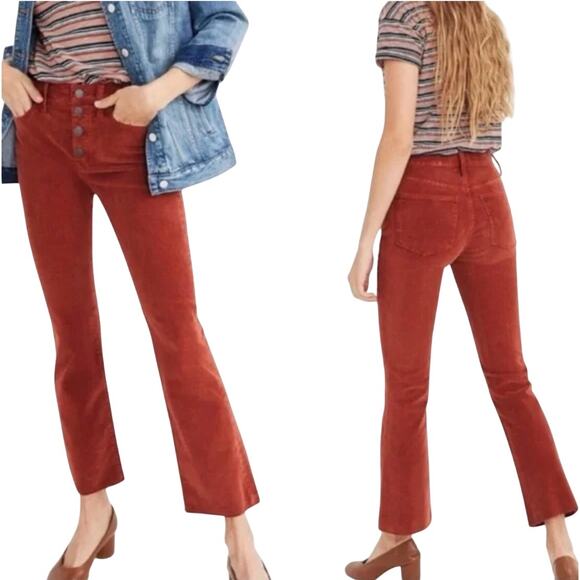Madewell Corduroy Cali Demi-Boot Pants Button Fly 26 - Picture 1 of 13